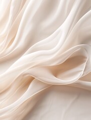 Fototapeta premium Elegant chiffon fabric close-up in a light hue, with ample copy space for creative use.