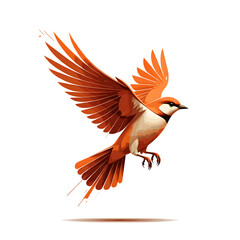 Obraz premium Abstract, minimalist illustration of a bird in flight, dynamic composition, clean lines, vibrant color palette