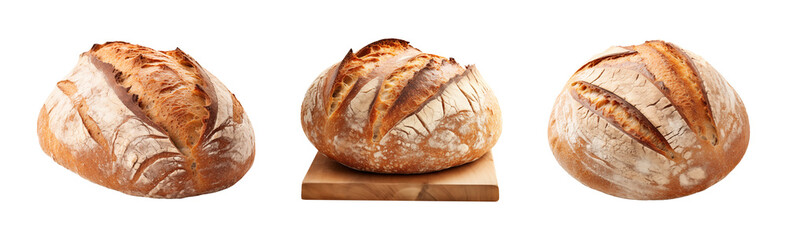 Artisan sourdough bread loaves with rustic crust