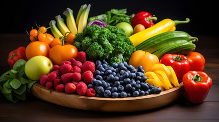 Colorful Symphony of Nutritious Fruits and Vegetables Celebrating Healthful Eating