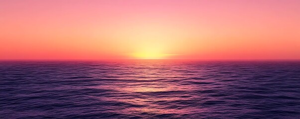 Obraz premium Pink and Purple Sunset Over the Ocean - 3D Render