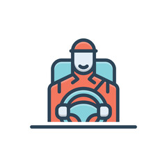 Color illustration icon for drive