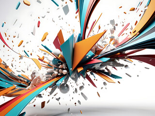 Abstract Manga Motion Effects with Stylized Speed Lines, Dramatic Action Graphics, and Explosive Highlights on a Pure White Backdrop