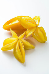 Sliced starfruit isolated on white background
