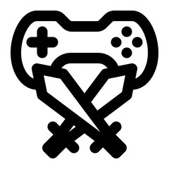 battle game, versus game, fight game, war game, duel, games, gaming outline icon © OrviPixel