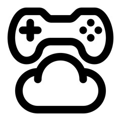 cloud gaming, cloud game, cloud storage, games, gaming, cloud server, game development outline icon