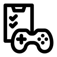 game development, project, planning, game testing, games, checking, game evaluation outline icon