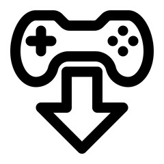 Obraz premium game download, game downloading, down move, games, down arrow, take down outline icon