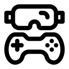 vr gaming, virtual reality, gaming, virtual game, virtual gaming, metaverse, game, gaming outline icon