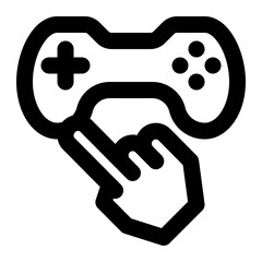 touch game, gaming, game development, game, hand, touch, select game, game control outline icon
