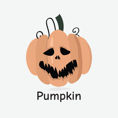 Pumpkin Vector Illustration: Spooky Halloween Jack-O-Lantern Design