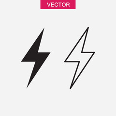 Lightning icon vector, electric sign trendy style illustration for web and app on white background..eps