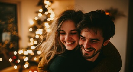 couple celebrating christmas