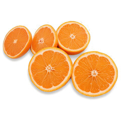 Fototapeta premium Freshly Sliced Oranges isolated on transparent background 