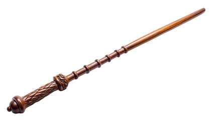 Wooden magic wand isolated on transparent background