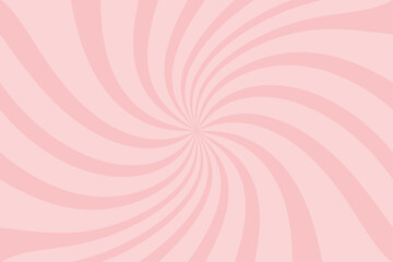 Pink swirl background. Pink candy background. Lollipop pattern. Whirlpool background. Sunburst. Vintage background with rays.