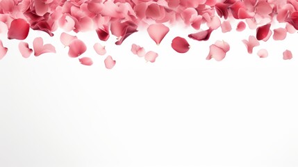 Pink rose petals falling