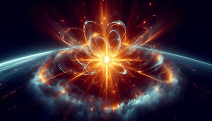 Fototapeta premium a nuclear reaction in space