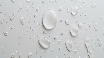 Water droplets on a white surface