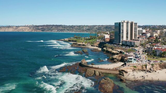 Ascending Above a La Jolla Cove, Turning Inland