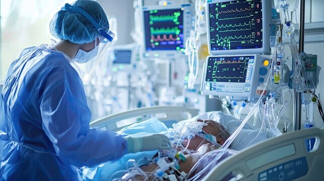 The patient is being treated in the ICU.