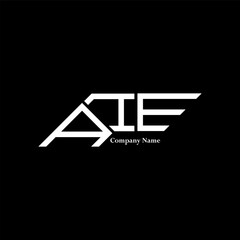 AIE logo design, AIE simple and modern logo. AIE luxurious alphabet design