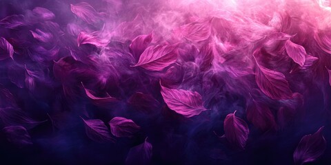 Fototapeta premium Purple and Pink Leaves in Smoke