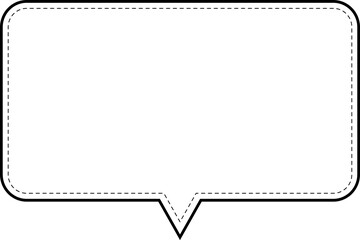 speech bubble geometric. rectangle message box and dotted line. transparent background and isolated