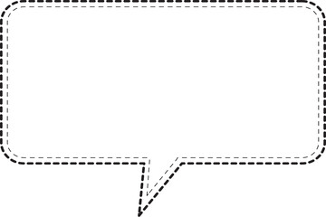 speech bubble geometric. rectangle message box and dotted line. transparent background and isolated