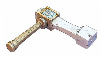 A long, metal weapon with a hook