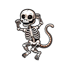 A cartoon skeletal monster with ribcage arms and a spine for a tail.