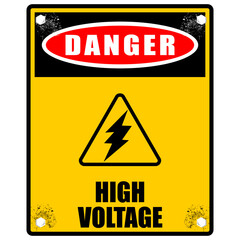 Danger, High Voltage, sign vector