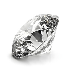 Shiny diamond gem side view isolated on white background