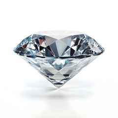 Shiny diamond gem side view isolated on white background
