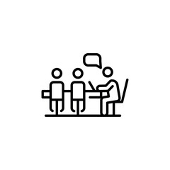 Conference meeting icon. Simple conference meeting icon for social media, app, and web design. Vector illustration.