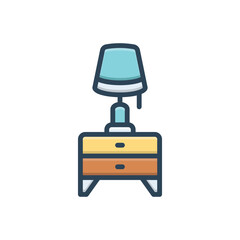 Color illustration icon for lamp