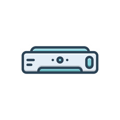 Color illustration icon for air conditioning