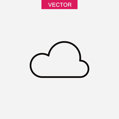 Cloud icon vector,  cloud sign simple linear illustration for web and app on white background..eps