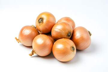  Fresh yellow onion vegetable bulb isolated on white background