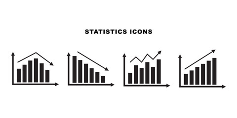 set of statistics icons, progress bar illustration, stock vector