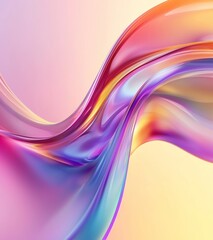 Fototapeta premium A dynamic and colorful iridescent background featuring a smooth, flowing gradient with vibrant hues. Perfect for abstract designs and creative projects.