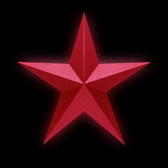 Étoile rouge sur fond noir