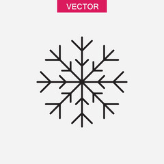 Snow icon vector, snowflake sign linear trendy style illustration for web and app on white background..eps