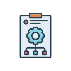 Color illustration icon for project management