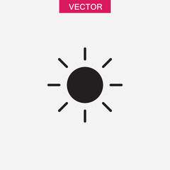 Sun icon vector illustration. Brightness sign vector flat trendy style illustration for web and app on white background..eps