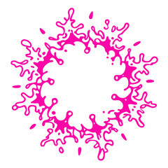 Pink color  paint splashes frame illustration 