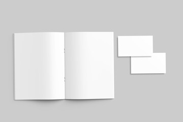 Fototapeta premium blank book and card mockup