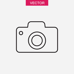 photo camera sign vector, Camera icon vector linear illustration for web and app on white background..eps