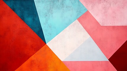 Obraz premium a minimalist painting using only geometric shapes and a limited palette of three colors