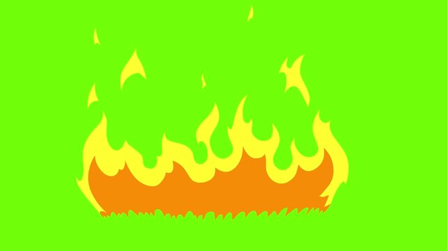 Animated Background Art Illustration Design Element Motion Graphic Green Screen of Fire